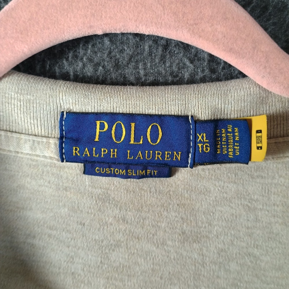 Polo Ralph Lauren Polo Shirt Mens XL‎ Beige Logo Golf Big Short Sleeve Casual - Picture 3 of 9